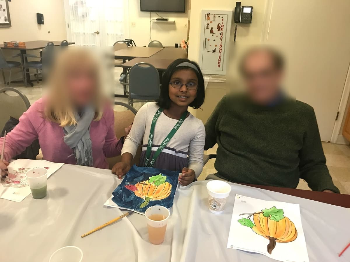 Volunteering — art activities with seniors